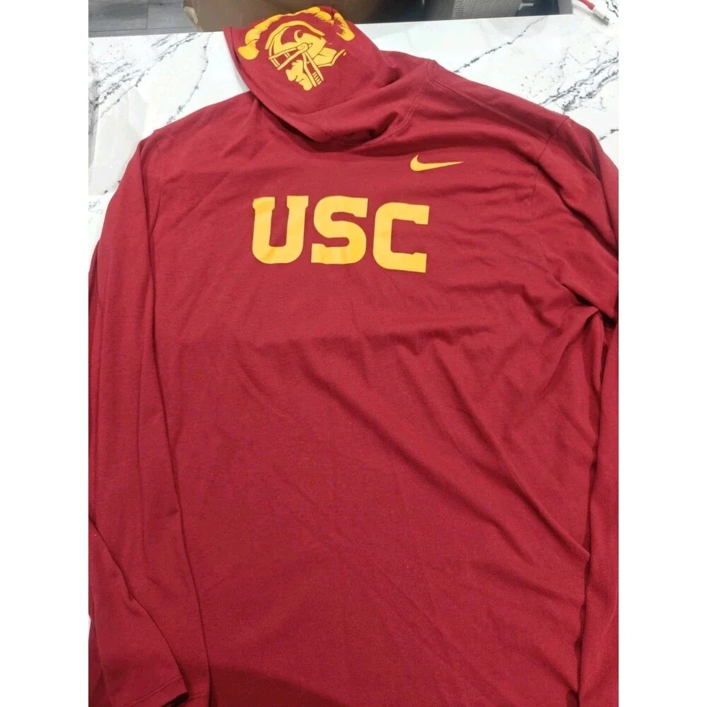USC Trojans Hoodie Shirt Mens XL Nike Dri-Fit Pullover Lightweight Long Sleeve